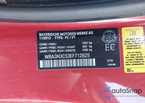 2014 BMW 428I z USA, uszkodzony, nr VIN WBA3N3C53EF712625